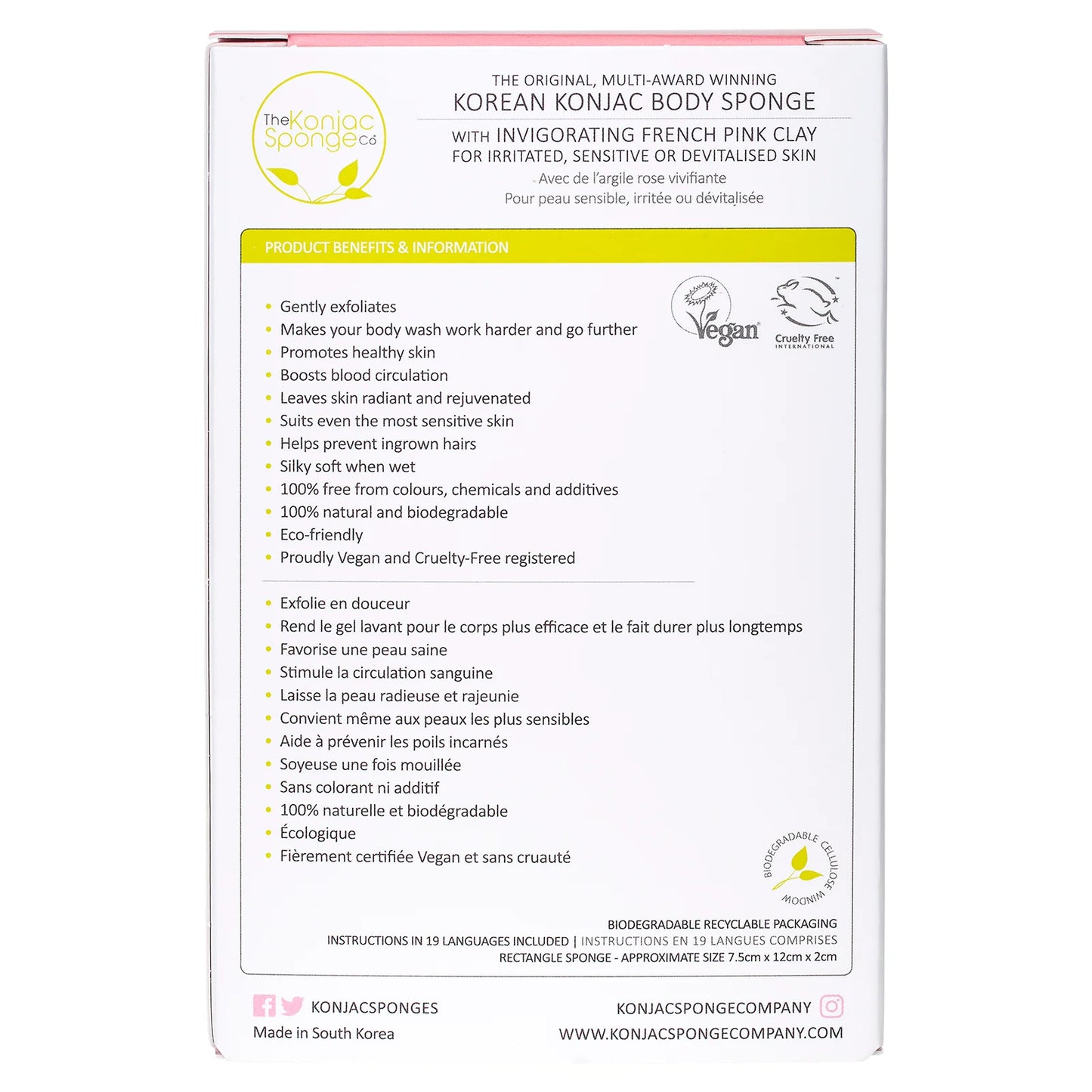 The Mandala Pink Clay  Body & Facial Sponge